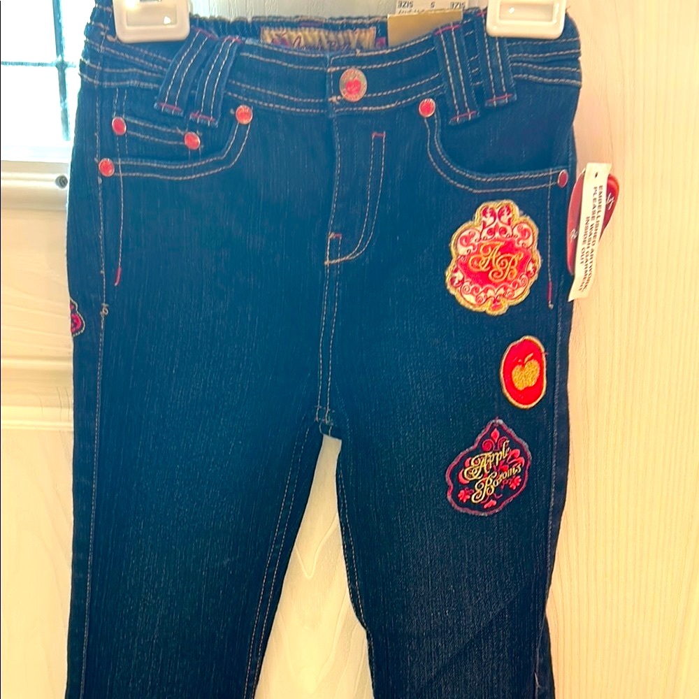 EXCELLENT!!Apple Bottoms Dark deim and Red Jeans with Tartan Patches size 5 - Picture 9 of 11